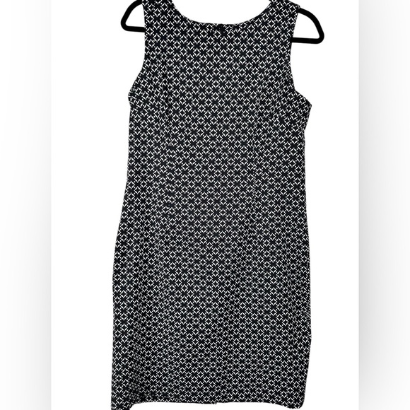 Mario Serrani Italy sleeveless sheath dress, Size 10, black geometric Office - Picture 1 of 7
